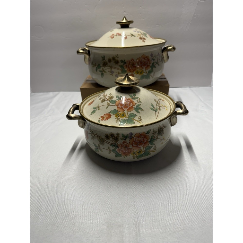 Mikasa Grande Chef Silk Bouquet Cooking Pots With Lids - Made in Japan - Picture 11 of 16